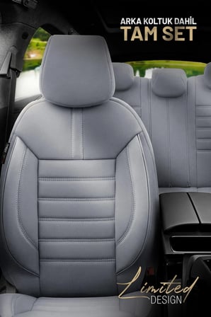 Otom Limited Design Airbag Dikişli Ortopedik Oto Koltuk Kılıfı Tam Set Füme
