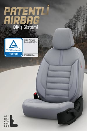 Otom Limited Design Airbag Dikişli Ortopedik Oto Koltuk Kılıfı Tam Set Füme
