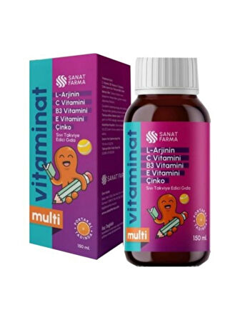 Vitaminat Multi C Vitamini B3 Vitamini E Vitamini Çinko İçeren Takviye Edici 150 ml