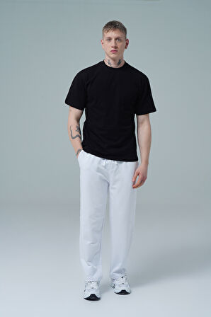 George Phoenix Daily Core - Beyaz Rahat Kesim Erkek Boru Paça Eşofman Altı