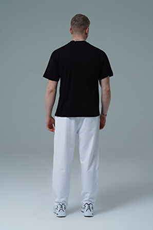 George Phoenix Daily Core - Beyaz Rahat Kesim Erkek Boru Paça Eşofman Altı