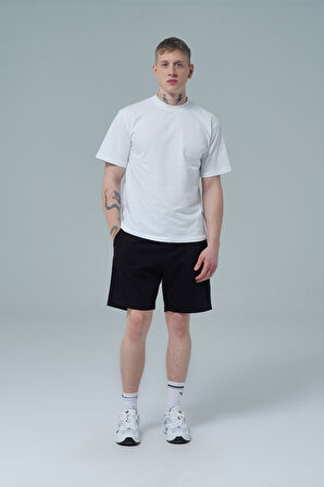 George Phoenix Daily Core - Siyah Rahat Kesim Pamuklu Erkek Spor Şortu