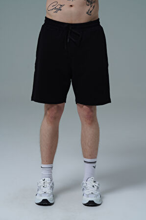 George Phoenix Daily Core - Siyah Rahat Kesim Pamuklu Erkek Spor Şortu