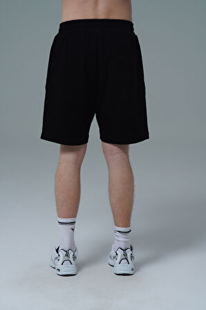 George Phoenix Daily Core - Siyah Rahat Kesim Pamuklu Erkek Spor Şortu