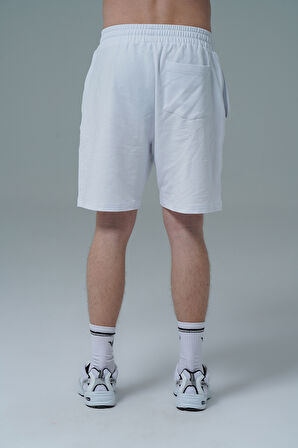 George Phoenix Daily Core -Beyaz Rahat Kesim Pamuklu Erkek Spor Şortu