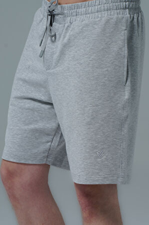 George Phoenix Daily Core - Gri Melanj Rahat Kesim Pamuklu Erkek Spor Şortu