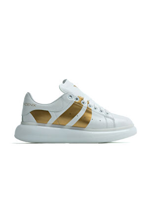 OLD LONDON Beyaz Gold Unisex Sneakers Spor Ayakkabı