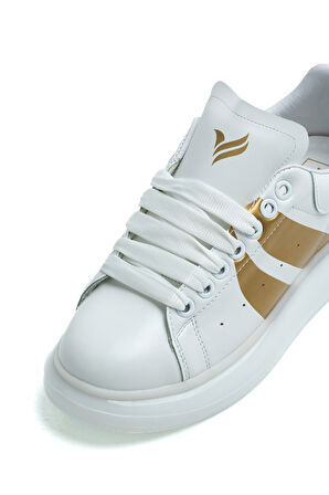 OLD LONDON Beyaz Gold Unisex Sneakers Spor Ayakkabı