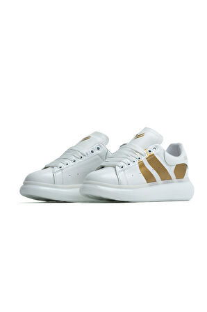 OLD LONDON Beyaz Gold Unisex Sneakers Spor Ayakkabı