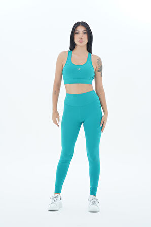 George Phoenix Aero Motion Compression Leggings - Petrol Yüksek Bel Push-Up Toparlayıcı Tayt