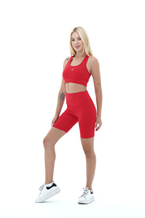 George Phoenix Aero Motion - Kırmızı Yüksek Bel Push-Up Toparlayıcı Bisikletçi Taytı