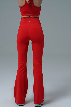 George Phoenix Aero Motion - Kırmızı Yüksek Bel Push-Up Toparlayıcı İspanyol Paça Tayt