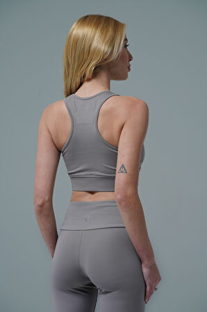George Phoenix Aero Motion - Gri Geniş Askılı Kaplı ve Destekli Spor Sütyeni