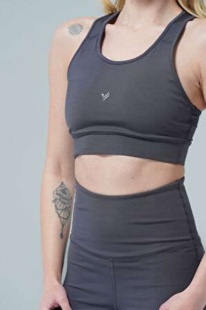 George Phoenix Aero Motion - Füme Geniş Askılı Kaplı ve Destekli Spor Sütyeni