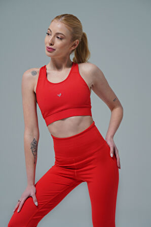 George Phoenix Aero Motion - Kırmızı Geniş Askılı Kaplı ve Destekli Spor Sütyeni