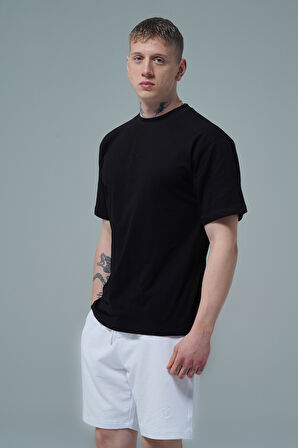 George Phoenix Pure Comfort - Siyah Rahat Kesim %100 Pamuklu Basic Erkek Tişörtü