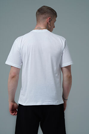 George Phoenix Pure Comfort - Beyaz Rahat Kesim %100 Pamuklu Basic Erkek Tişörtü
