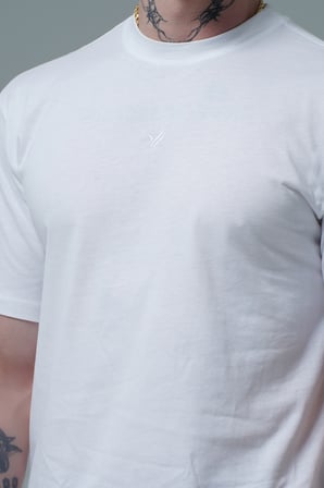 George Phoenix Pure Comfort - Beyaz Rahat Kesim %100 Pamuklu Basic Erkek Tişörtü