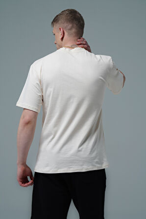 George Phoenix Pure Comfort - Bej Rahat Kesim %100 Pamuklu Basic Erkek Tişörtü