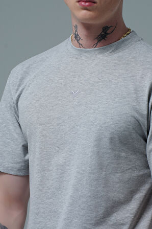 George Phoenix Pure Comfort - Gri Rahat Kesim %100 Pamuklu Basic Erkek Tişörtü