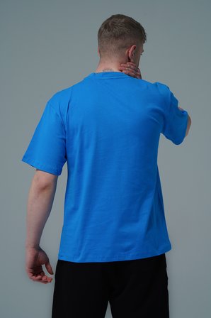 George Phoenix Pure Comfort - Mavi Rahat Kesim %100 Pamuklu Basic Erkek Tişörtü