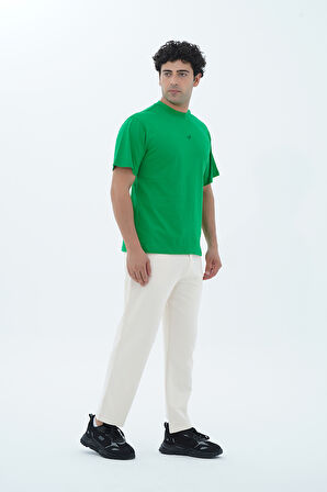 George Phoenix Pure Comfort - Yeşil Rahat Kesim %100 Pamuklu Basic Erkek Tişörtü