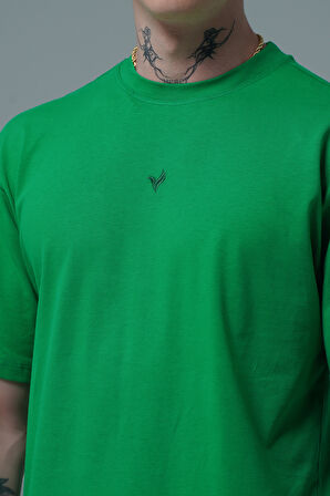 George Phoenix Pure Comfort - Yeşil Rahat Kesim %100 Pamuklu Basic Erkek Tişörtü