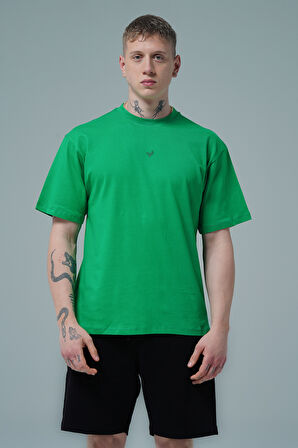 George Phoenix Pure Comfort - Yeşil Rahat Kesim %100 Pamuklu Basic Erkek Tişörtü