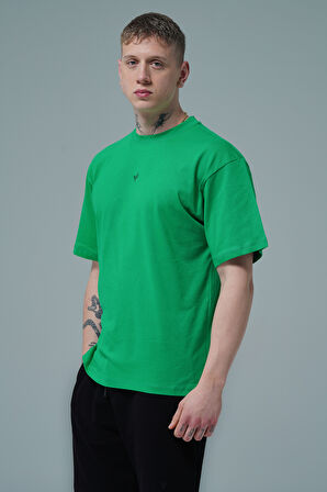 George Phoenix Pure Comfort - Yeşil Rahat Kesim %100 Pamuklu Basic Erkek Tişörtü