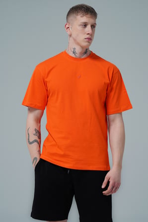 George Phoenix Pure Comfort - Turuncu Rahat Kesim %100 Basic Pamuklu Erkek Tişörtü
