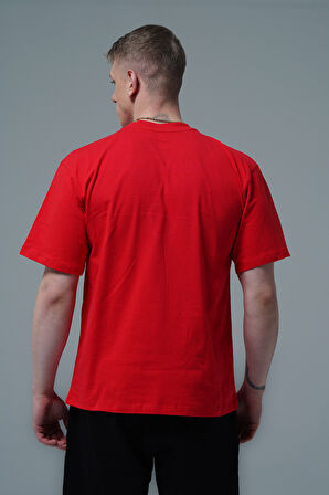 George Phoenix Pure Comfort - Kırmızı Rahat Kesim %100 Pamuklu Basic Erkek Tişörtü