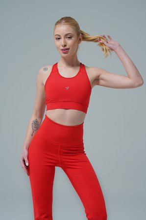 George Phoenix George Phoenix Aero Motion - Kırmızı Geniş Askılı Kaplı ve Destekli Spor Sütyeni