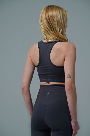 George Phoenix George Phoenix Aero Motion - Füme Geniş Askılı Kaplı ve Destekli Spor Sütyeni