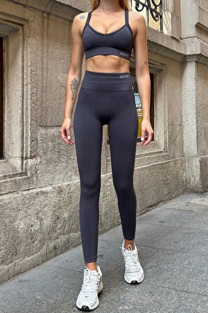 Prime FIT - Füme Yüksek Bel Seamless Push-Up Toparlayıcı Tayt