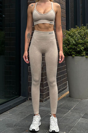 George Phoenix Prime FIT - Bej Çapraz Askılı Destekli Seamless Bra Sporcu Sütyeni