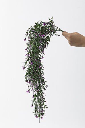 Yapay Sarmaşık Uv Korumalı Küpe Yeşil Mor 80 Cm 5 Dal