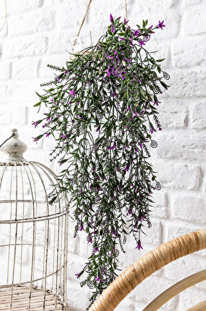 Yapay Sarmaşık Uv Korumalı Küpe Yeşil Mor 80 Cm 5 Dal