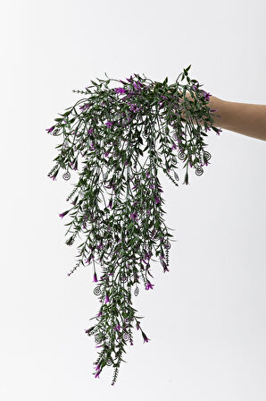 Yapay Sarmaşık Uv Korumalı Küpe Yeşil Mor 80 Cm 5 Dal