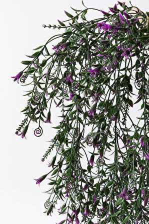 Yapay Sarmaşık Uv Korumalı Küpe Yeşil Mor 80 Cm 5 Dal