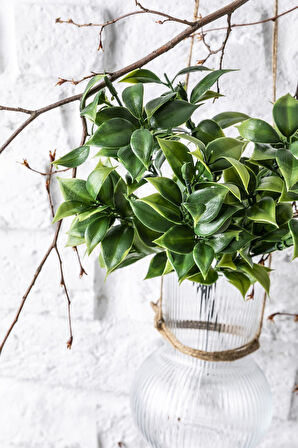Yapay Limon Yaprağı Demeti Yeşil 30 Cm 7 Dal(Uv)