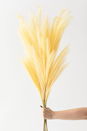 Yapay Pampas 100 Cm Tek Dal Sarı 5'li