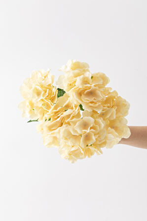 Yapay Ortanca Çiçeği Açık Somon 45 Cm 7 Dal