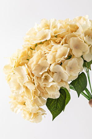 Yapay Ortanca Çiçeği Açık Somon 45 Cm 7 Dal