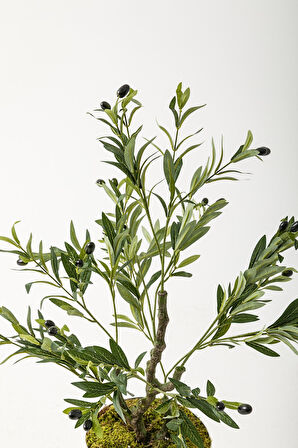 Yapay Zeytin Ağacı 85 Cm Gold Metal Saksı
