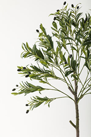 Yapay Zeytin Ağacı 160 Cm Beyaz Gold Metal Saksı