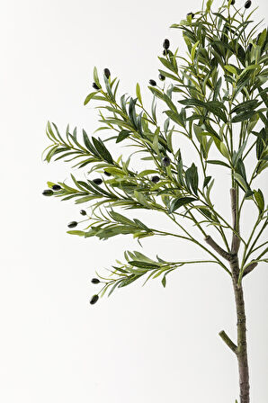 Yapay Zeytin Ağacı 160 Cm Krem Gold Metal Saksı