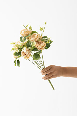 Yapay Aranjmanlı Gül Demeti 9 Dallı Somon