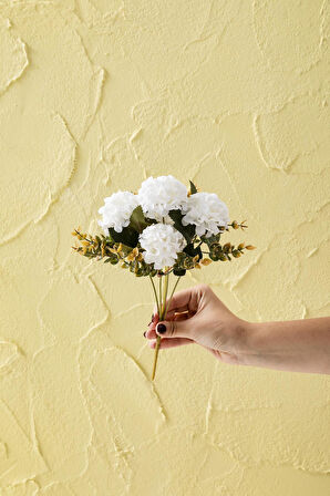 Yapay Ortanca Çiçeği 30 Cm 5 Dal Krem