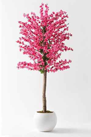 Yapay Bahar Dalı Ağacı Pembe 180 Cm 81 Dal Plastik Küre Saksı