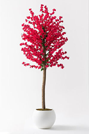 Yapay Bahar Dalı Ağacı Fuşya 180 Cm 81 Dal Plastik Küre Saksı